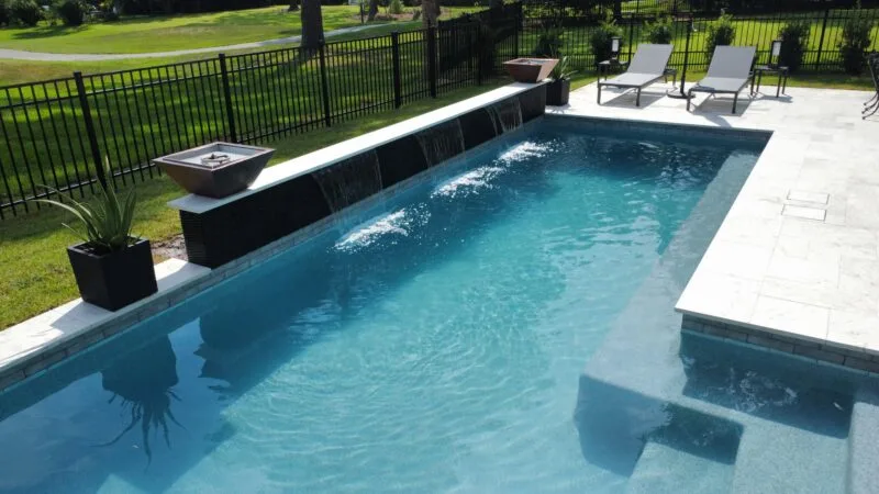 Gunite pool construction process on display
